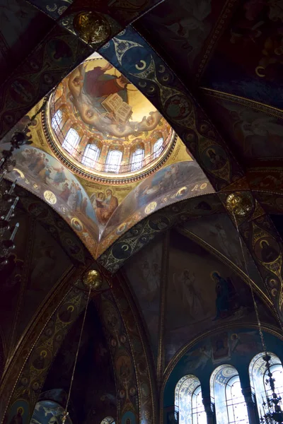 Pintura Igreja Teto Templo São Petersburgo Rússia — Fotografia de Stock