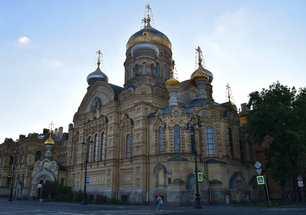 Temple Assumption Blessed Virgin Stavropigial Orthodox Church Vasilievsky Island Petersburg — Stock Photo, Image