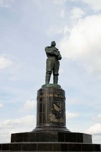 Augusti Ryssland Nizjnij Novgorod Chkalov Monument — Stockfoto