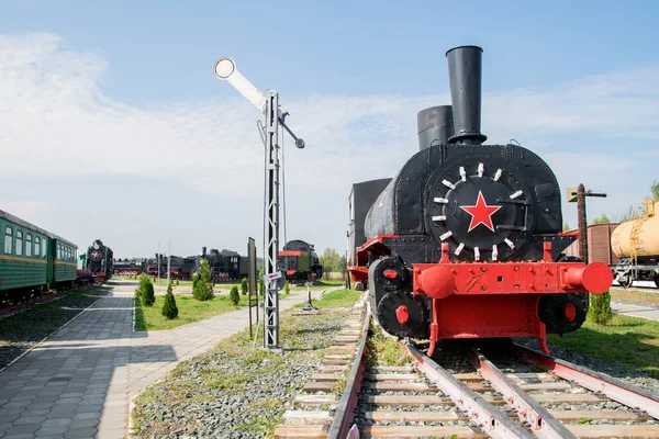 Agosto Russia Nizhny Novgorod Museo All Aperto Delle Locomotive Vapore — Foto Stock