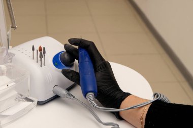 Donanım çivi manikürü için ekipman yakın çekim