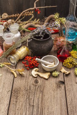 Cadı Laboratuvarı. Simya ekipmanı, Cadılar Bayramı konsepti