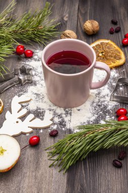 Noel çayı arkaplanı. Yeni yıl havası