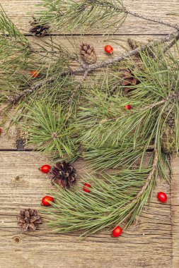 Yeni yıl ve Noel eski tahta arka planı