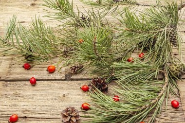 Yeni yıl ve Noel eski tahta arka planı