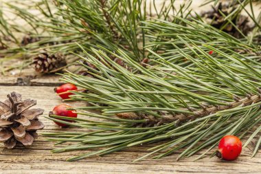 Yeni yıl ve Noel eski tahta arka planı