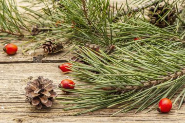 Yeni yıl ve Noel eski tahta arka planı