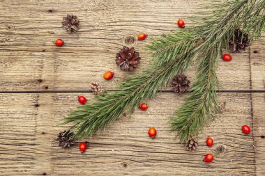 Yeni yıl ve Noel eski tahta arka planı