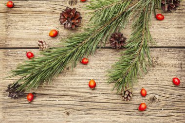 Yeni yıl ve Noel eski tahta arka planı