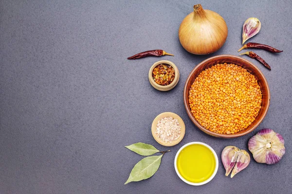 Ingredientes para o caril picante indiano Dhal — Fotografia de Stock
