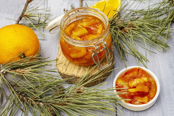 Mermelada de fruta naranja — Foto de Stock