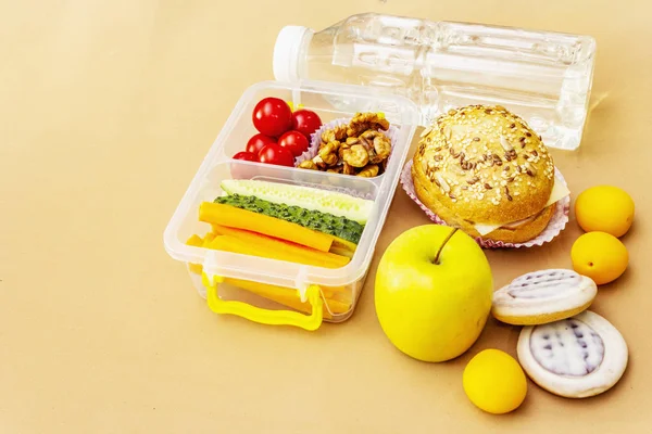 School lunch box. Back to school concept