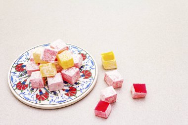 Doğu tatlıları. Geleneksel Türk lokumu