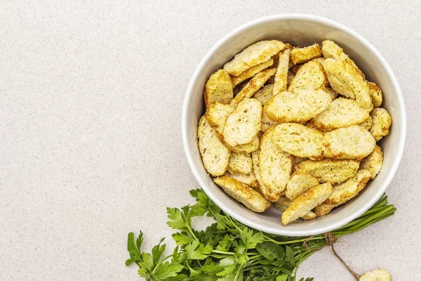 Croutons frescos de sopas de nata de outono quentes — Fotografia de Stock