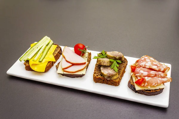 Assorted sandwiches with different fillings Stock Picture