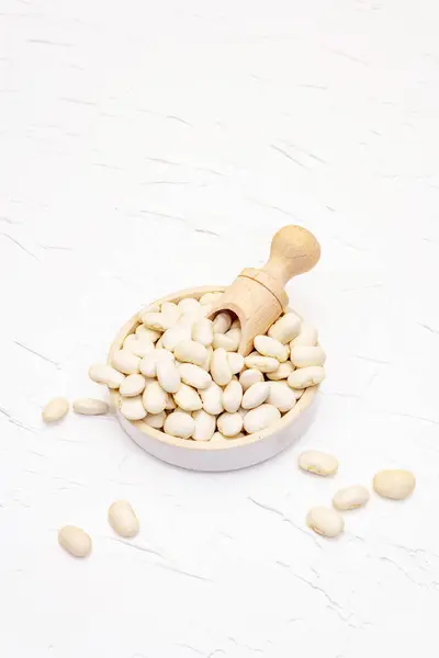 Dry Lima Bean Kidney Bean Glass Jar Valuable Source Protein — Stock Photo, Image