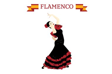 Flamenko. Kadın dans - vektör