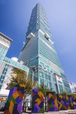 Taipei 101 gökdeleni Taipei, TAIWAN.