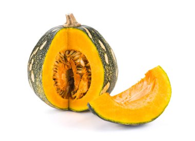 beyaz zemin üzerinde olgunlaşmış kabak