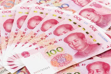 Çin Rmb banka notess arka plan kolaj