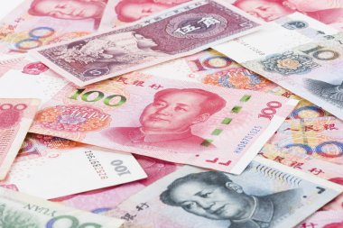 Çin Rmb banka notess arka plan kolaj