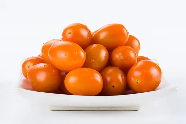 Cherry Rajčata Izolované Bílém Pozadí — Stock fotografie