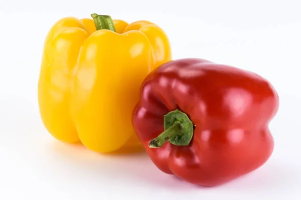 Red Yellow Bell Pepper White Background — Stock Photo, Image