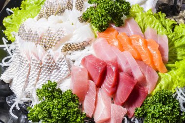 Portre Raw taze Sashimi Japon gıda