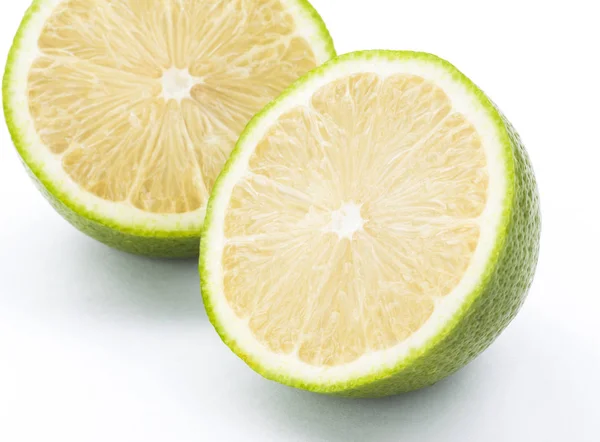 Slice Fresh Lemon Were Cut Half Isolated White Background — Stock Photo, Image