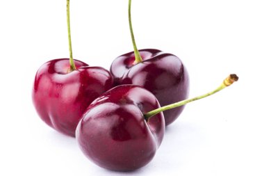 beyaz zemin üzerine tatlı kiraz