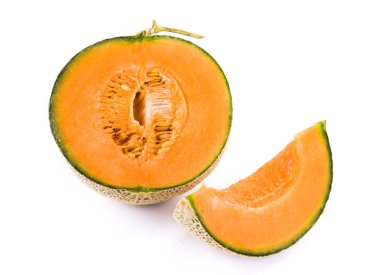 Beyaz arkaplanda izole edilmiş kavun