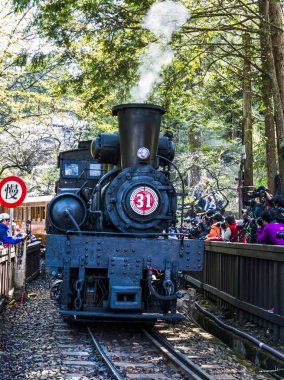 Buharlı tren Alişan Chiayi, Tayvan.