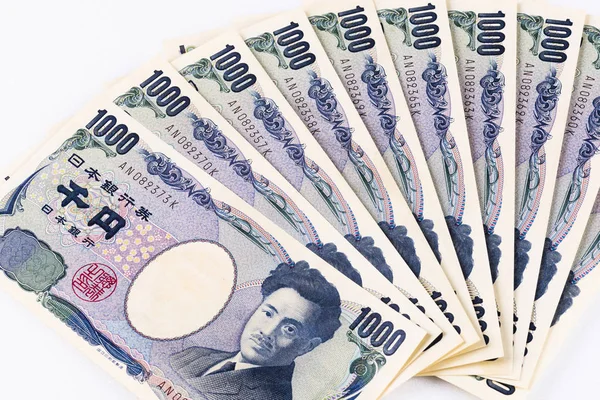 Închiderea Bancnotelor Bancare Yen Moneda Japoneză — Fotografie, imagine de stoc