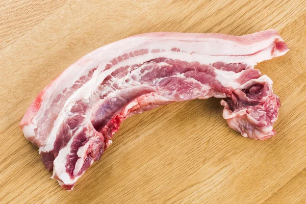 Ακατέργαστο Χοιρινό Κρέας Κοιλιάς Λευκό Φόντο — Φωτογραφία Αρχείου