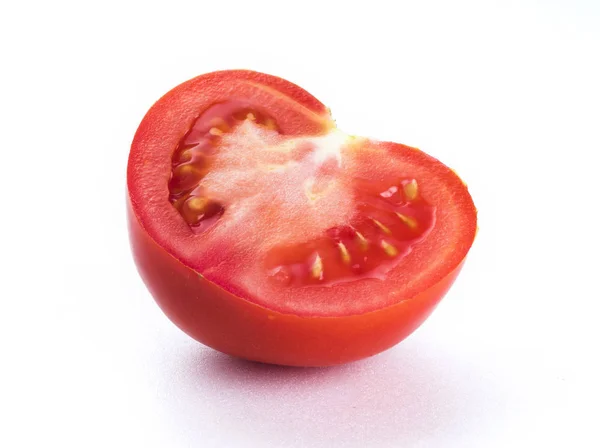 Tomate Rojo Brillante Sobre Fondo Blanco — Foto de Stock