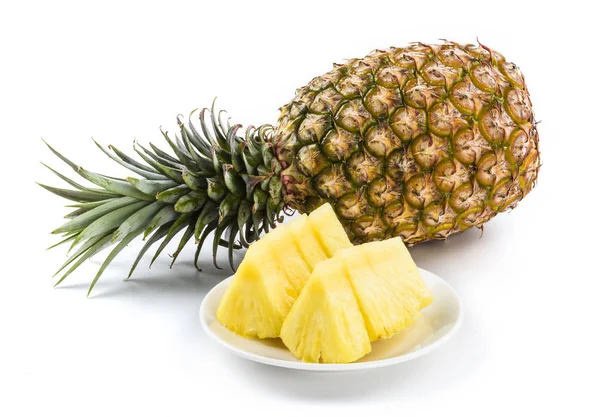 Sliced Pineapple White Background — Stock Photo, Image