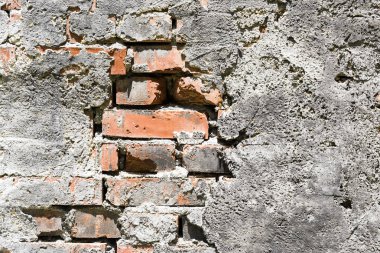 Çatlak, eski tuğla duvar arka planı