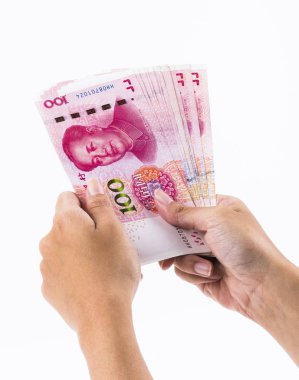 Asya el ele tutuştu Çin Rmb banknotları para