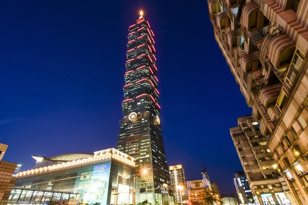 Night View Taipei 101 Skyscrapers Taipei Taiwan Xinyi District Prime — Stock Photo, Image