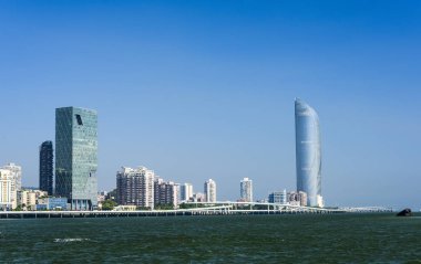 Xiamen gökyüzü mavi, güzel kıyı şehri, Çin