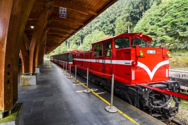 Alishan Tren İstasyonu, Alishan Ulusal Orman Dinlenme Alanı, Tayvan.