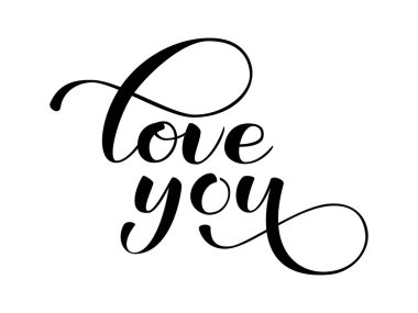 Seni yazı seviyorum. Vektör çizim