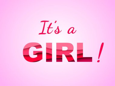 Bir kız etiketi yazı olduğunu. Vektör çizim