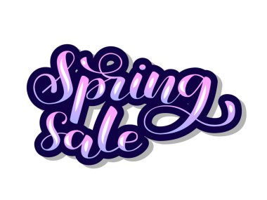 Bahar satış fırça yazı. Vektör çizim