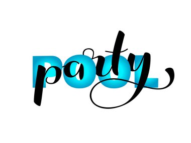 Havuz partisi yazı. Vektör çizim