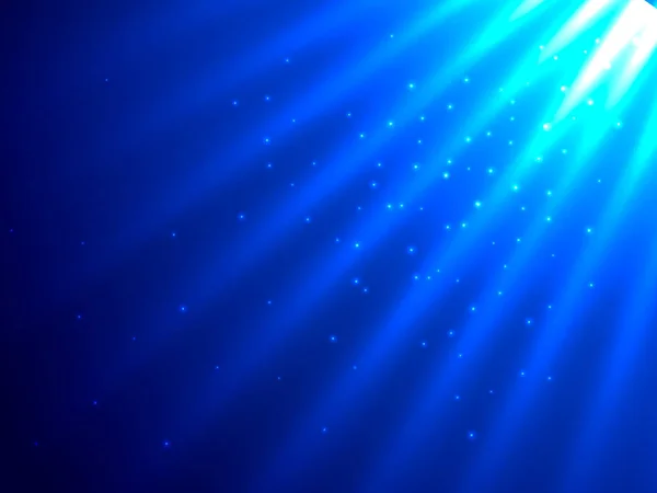 Rayo de luz en aguas azules profundas. Ilustración vectorial . — Vector de stock