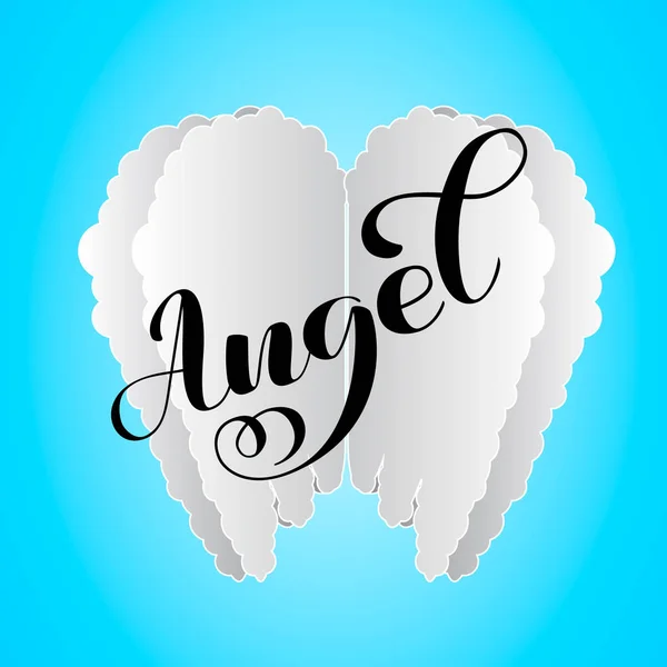 Angel borstel belettering voor kleding, kaart of poster. Vectorillustratie — Stockvector