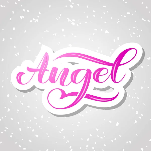 Angel brush lettering for clothes, card or poster. Vector illustration — Stock Vector