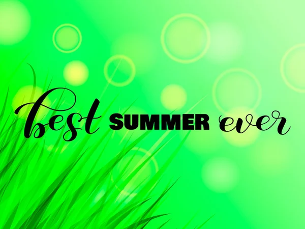 Der beste Sommer aller Zeiten mit grünem Gras. Vektorillustration — Stockvektor