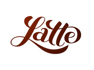 Latte fırça yazı. Vektör çizim afiş için